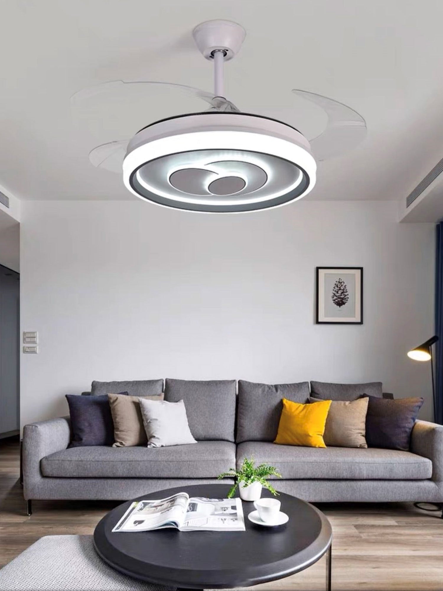 Ventilatore da Soffitto a Luce LED con Pale Pieghevoli 8003 Immagine secondaria del prodotto