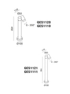 Lampioncino Esterno GU10 Spot Orientabile