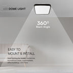 Plafoniera LED Chip Samsung Quadrata 18W 100LM/W Colore Nero 250mm 4000K IP44