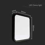 Plafoniera LED Chip Samsung Quadrata 18W 100LM/W Colore Nero 250mm 4000K IP44