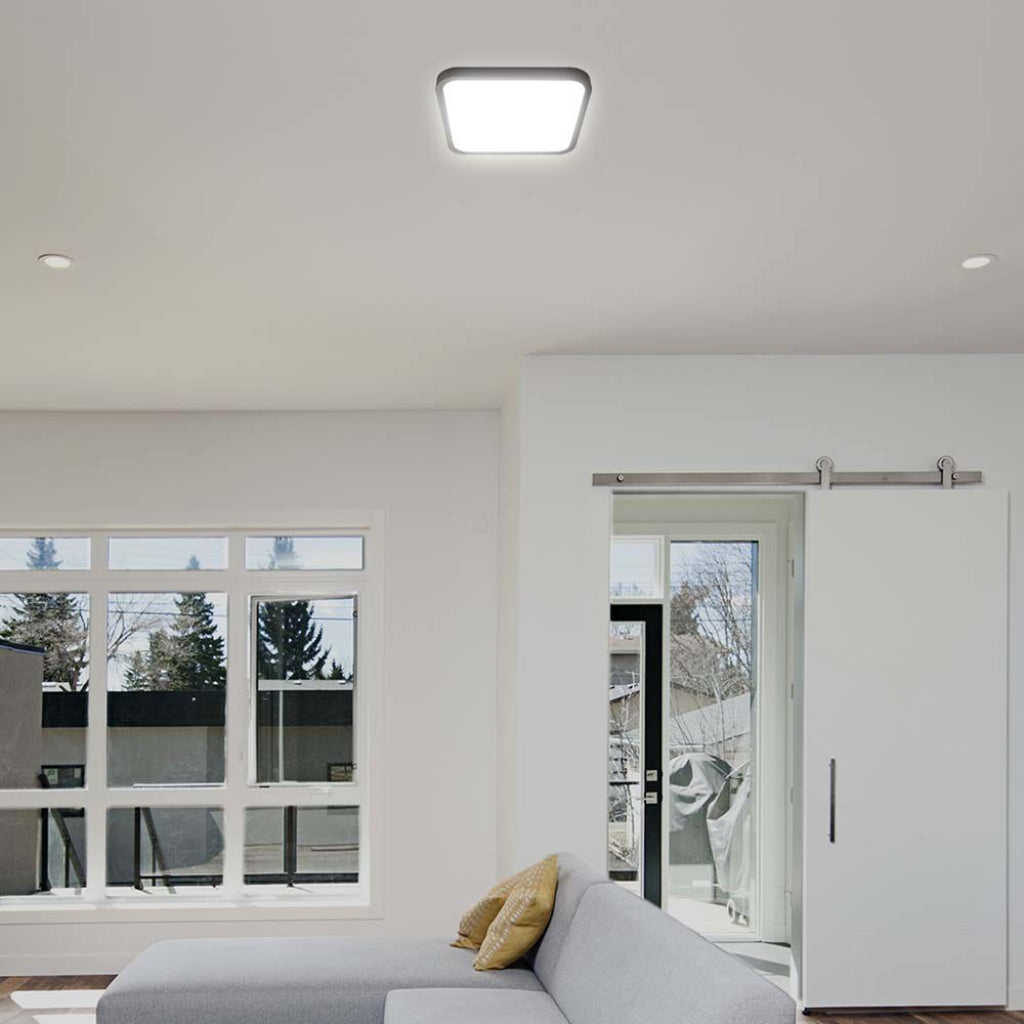 Plafoniera LED Chip Samsung Quadrata 18W 100LM/W Colore Nero 250mm 4000K IP44