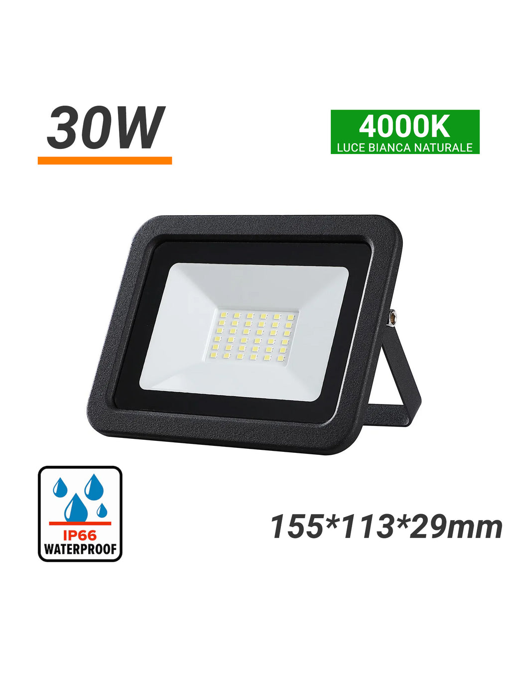 FARO LED ESTERNO IP65 30W  FREDDA 6000K LUMINIA SKU:51232