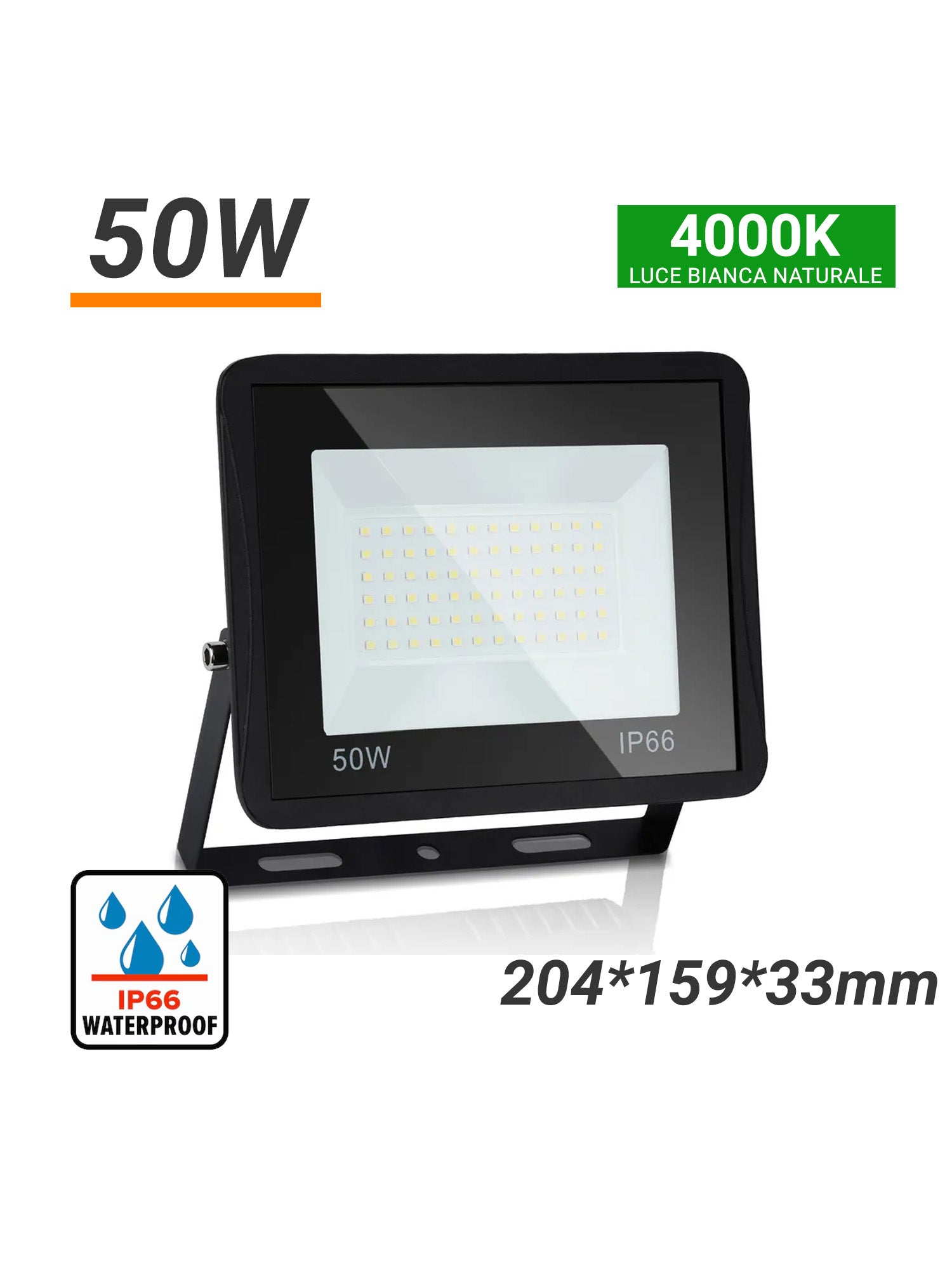 FARO LED ESTERNO IP65 50W  NATURALE 4000K LUMINIA SKU:51256