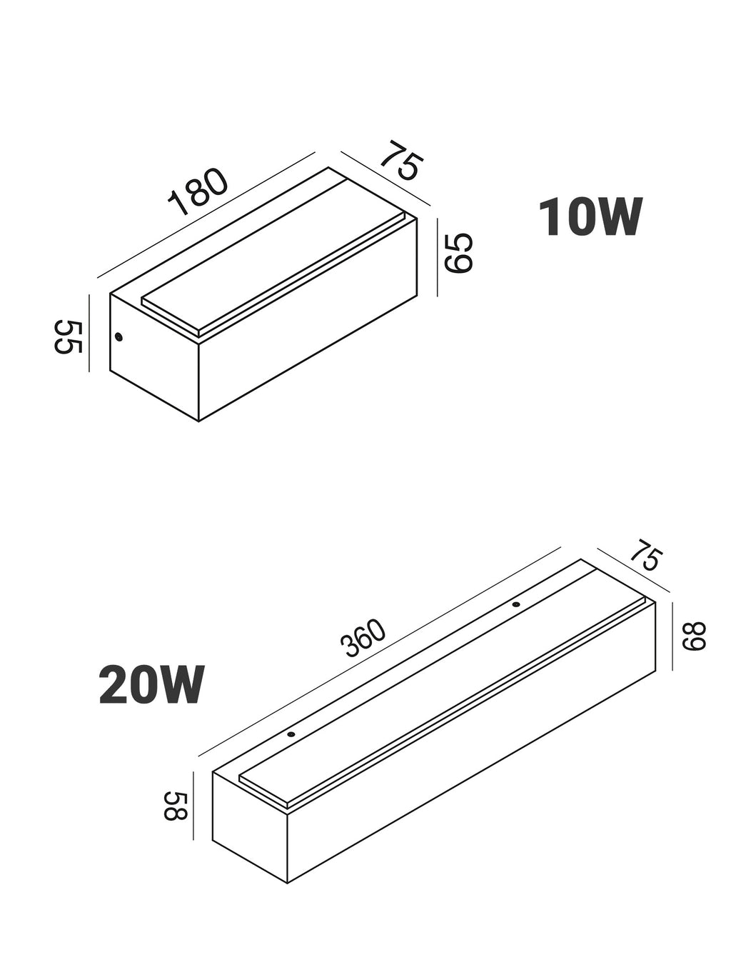 Applique LED Esterno 10W/20W Nox