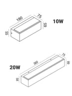 Applique LED Esterno 10W/20W Nox