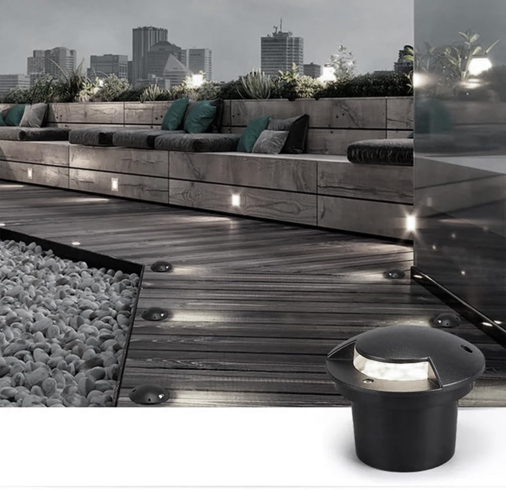 Faretto a led segnapasso con cupola 1 lato IP65 Giardino Int 92mm Est 100mm