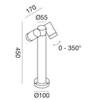 Lampioncino esterno GU10 spot orientabile IP65 antracite/marrone H45cm