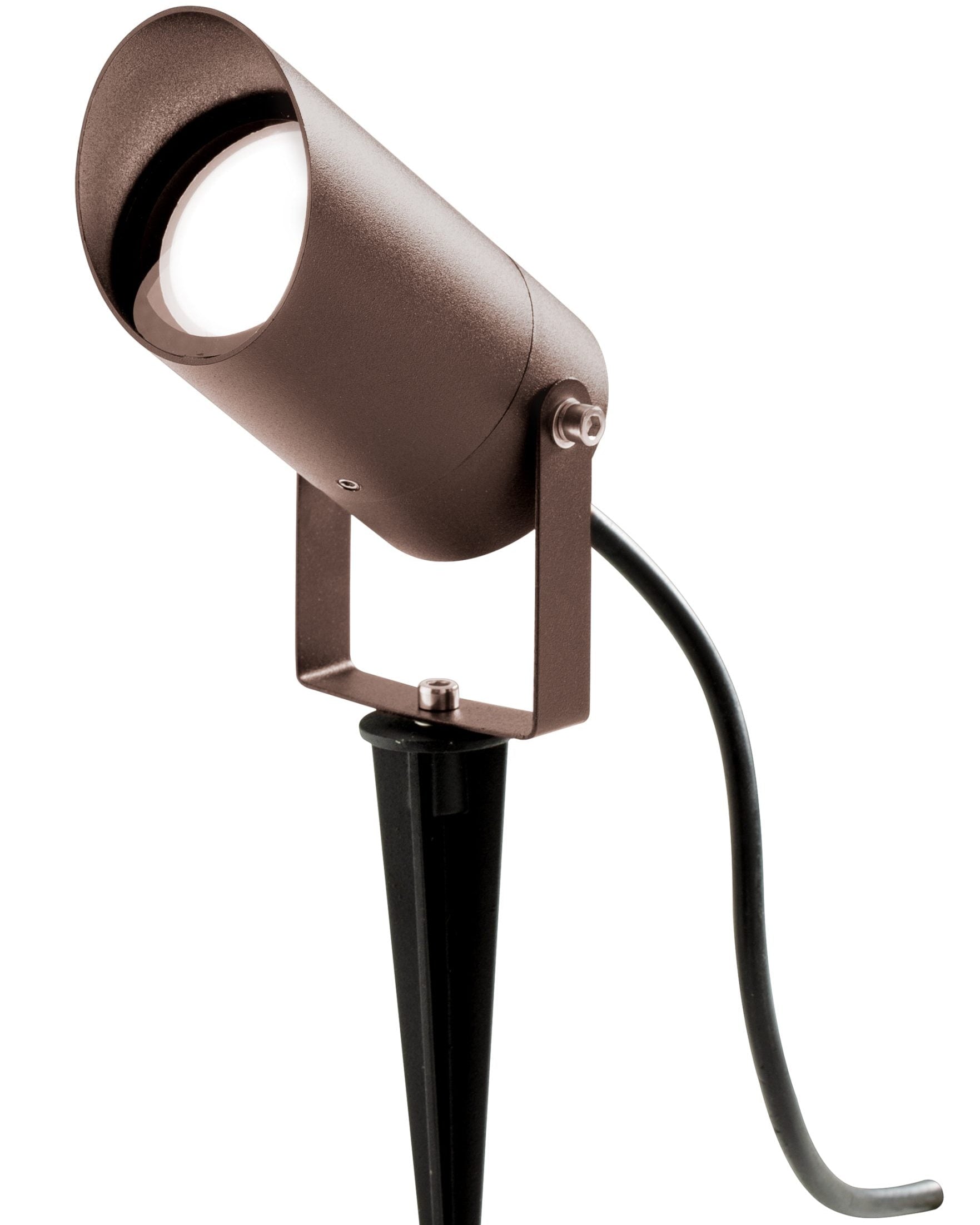 Proiettore da giardino GU10 max 7W con picchetto IP65 antracite/marrone H35cm Marrone