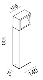 Paletto LED Esterno 9W CCT GES1151/GES1161 dimensioni