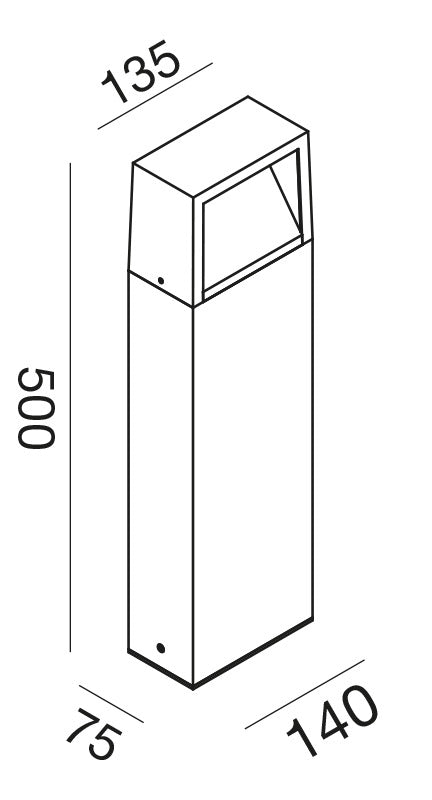 Paletto LED Esterno 9W CCT GES1151/GES1161 dimensioni