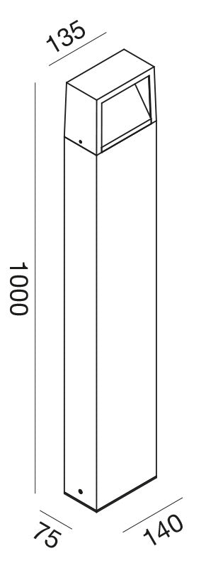 Paletto LED Esterno 9W CCT GES1152/GES1162 dimensioni