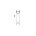 Lampioncino esterno E27 max 18W IP44 antracite/marrone alto H50cm