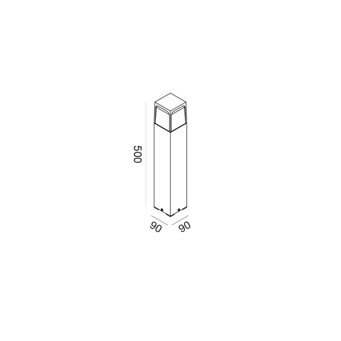 Lampioncino esterno E27 max 18W IP44 antracite/marrone alto H50cm