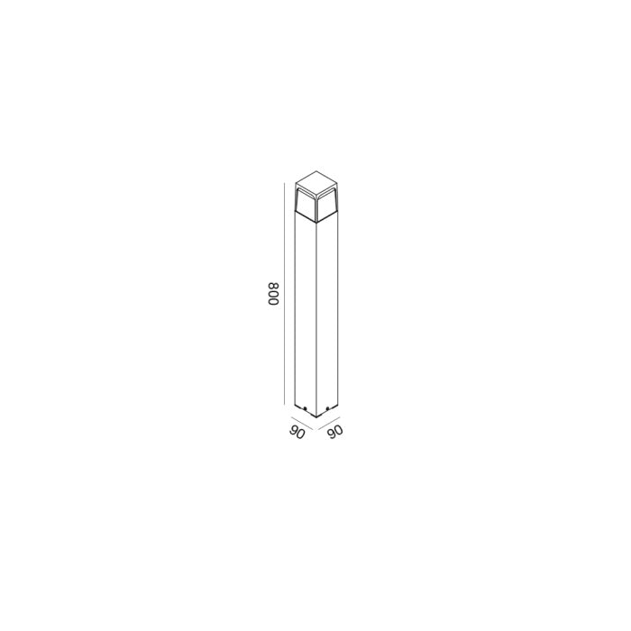 Lampioncino esterno E27 max 18W IP44 marrone alto H80cm Immagine secondaria del prodotto