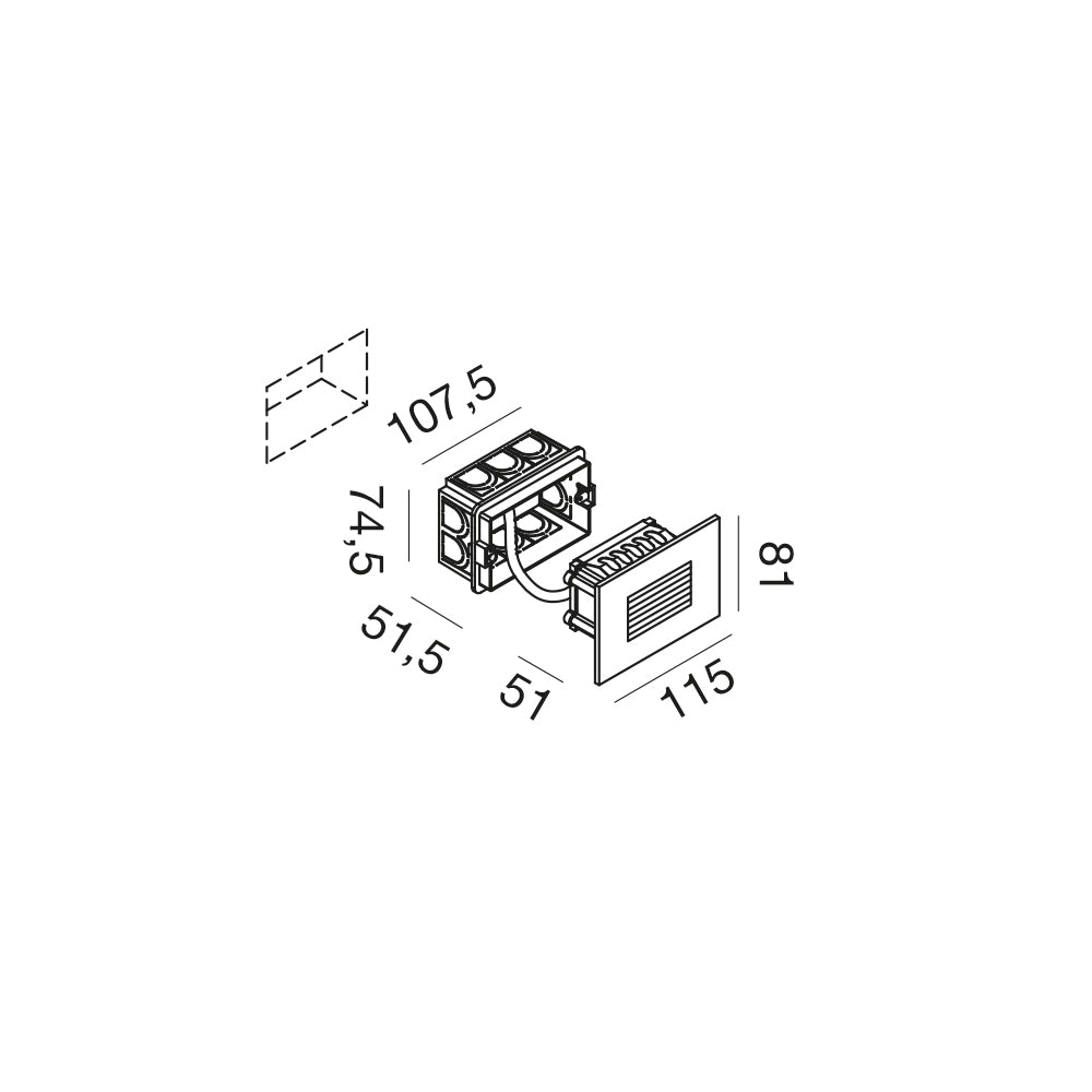 Segnapasso LED da incasso 4,5W CCT IP66 con griglia bianco/nero dimensioni