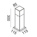 Lampioncino esterno E27 max 13W IP44 bianco/antracite/ruggine H30cm