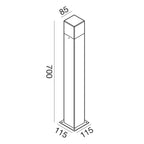 Lampioncino esterno E27 max 13W IP44 bianco/antracite/ruggine alto H70cm