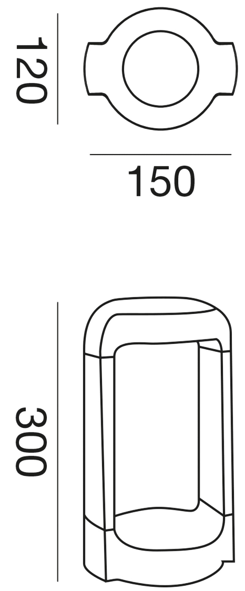 Paletto LED Esterno 13W 30cm dimensioni