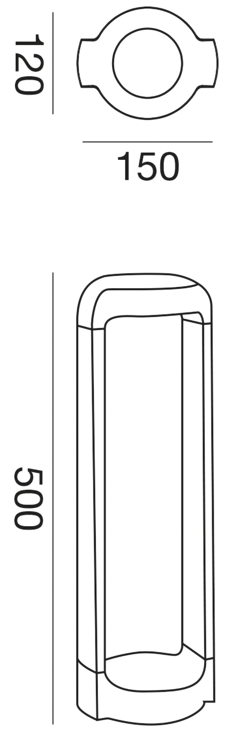 Paletto LED esterno 13W 3000K/4000K H50cm Immagine secondaria del prodotto