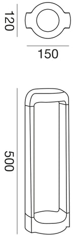 Paletto LED Esterno 13W 50cm dimensioni
