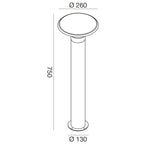Lampioncino esterno E27 max 28W IP44 ruggine alto H75cm