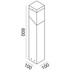 Lampioncino esterno E27 max 28W IP44 bianco/antracite/ruggine H60cm