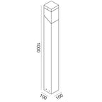 Lampioncino esterno E27 max 28W IP44 bianco/antracite/ruggine alto H100cm