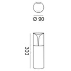 Lampioncino esterno E27 max 18W IP44 bianco/grigio/antracite/marrone H30cm