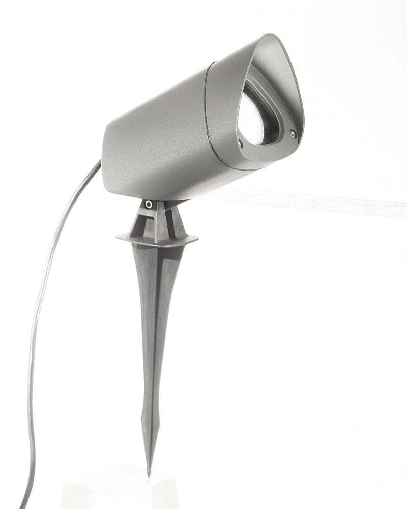 Proiettore da giardino GU10 max 11W con picchetto IP65 bianco/grigio/antracite H37cm Grigio