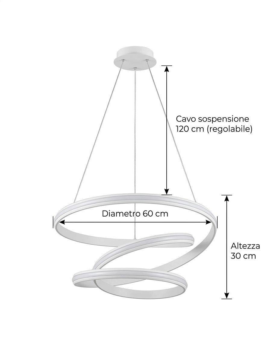 GIULIA VENTO 9137 Lampadario LED a Sospensione SMART