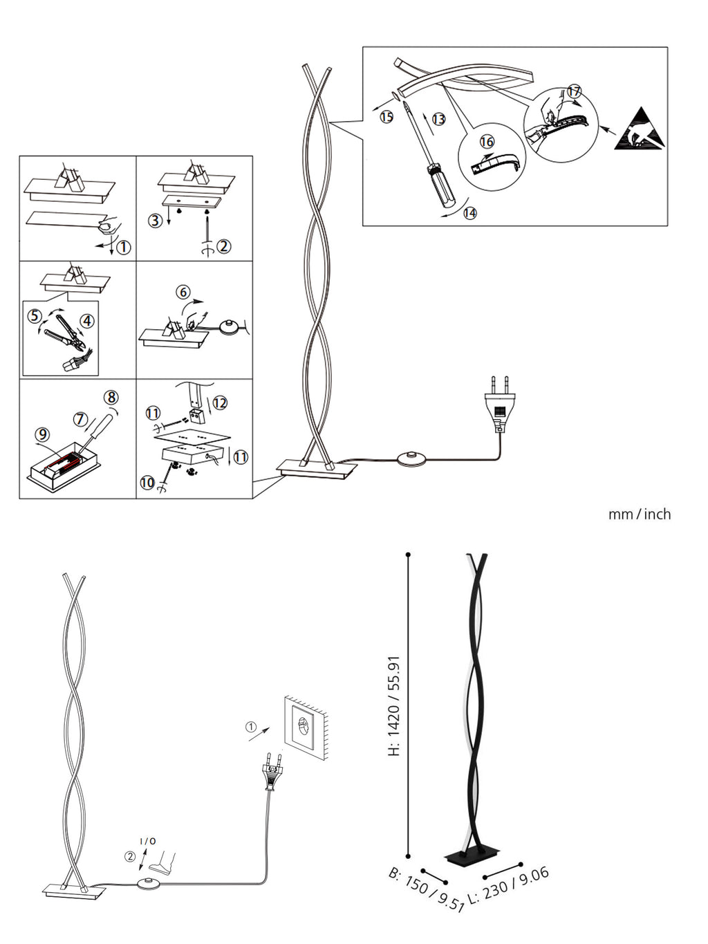 LASANA 3 Piantana - Lampada da Terra LED Moderna