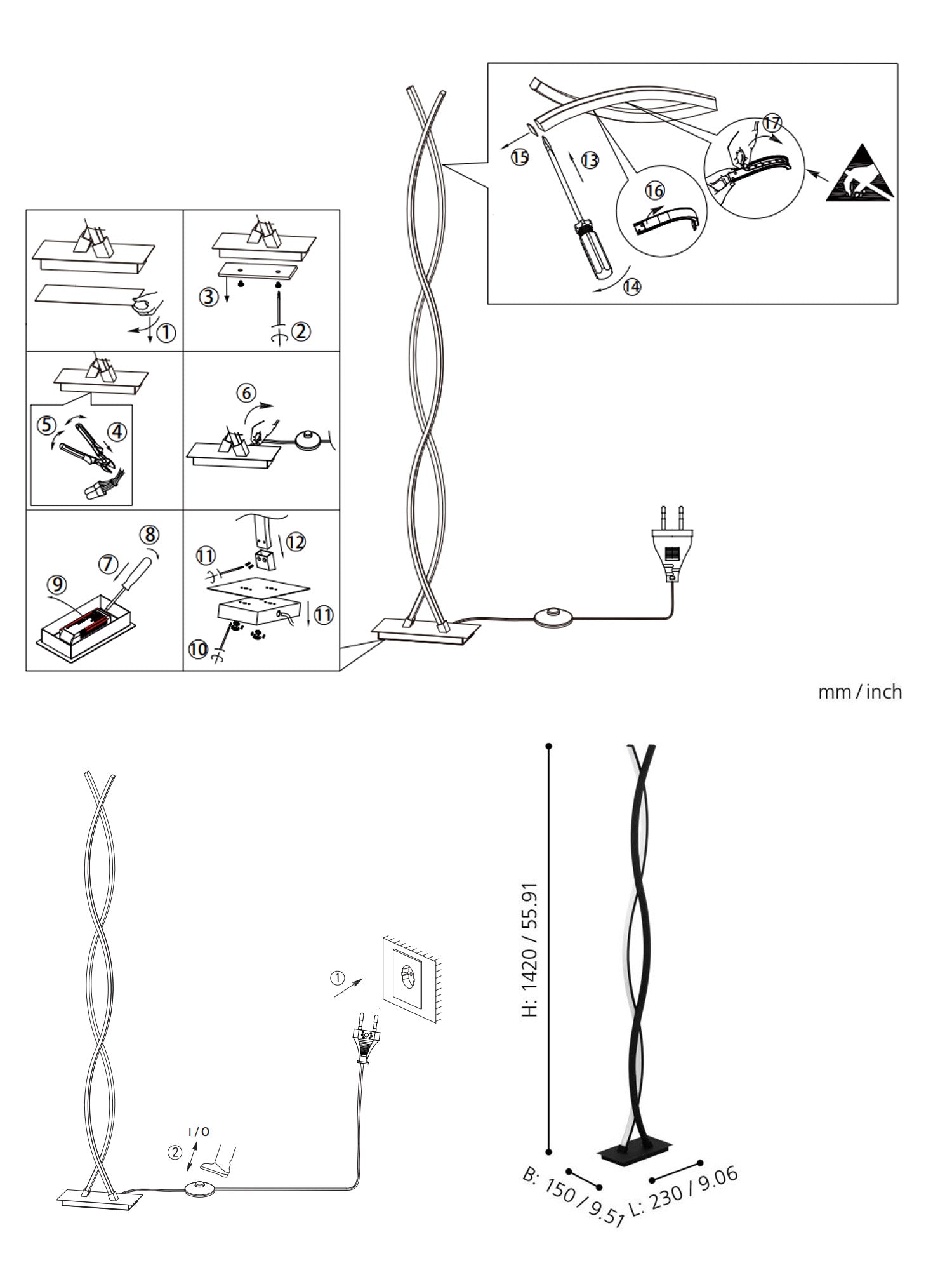 LASANA 3 Piantana - Lampada da Terra LED Moderna