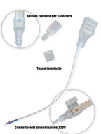 Striscia LED 220V SMD2835 120L IP65 su Misura Luce Bianca Alta Luminosità con Adesivo 3M