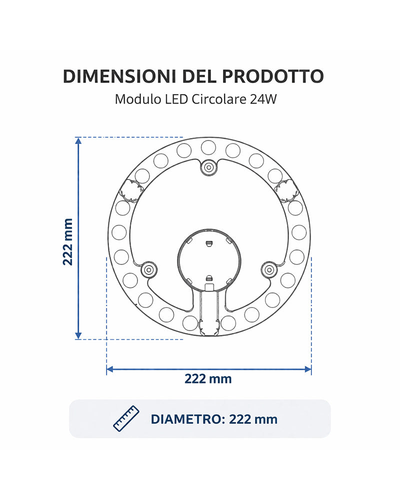 Modulo LED Circolare per Plafoniera – 24W Alta Luminosità