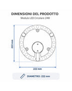 Modulo LED Circolare per Plafoniera – 24W Alta Luminosità
