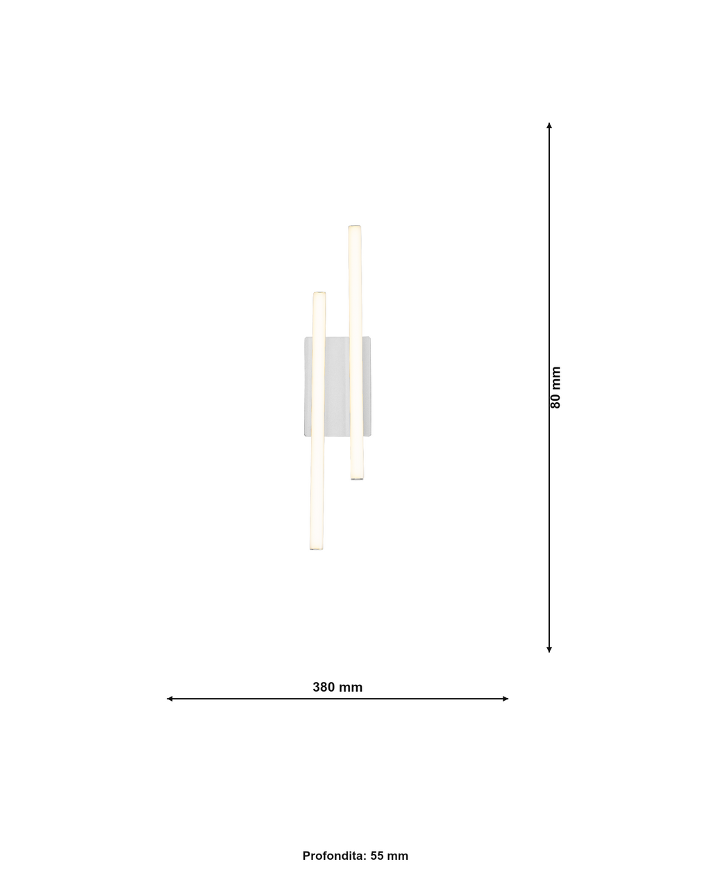 Linea2 Applique LED 10W Bianco/Nero - Dimensioni