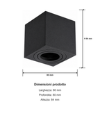 Portafaretto cubico da soffitto per GU10 dimensioni
