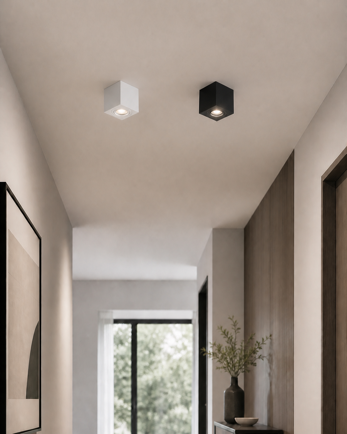 Portafaretto cubico da soffitto per GU10 - Ambiente