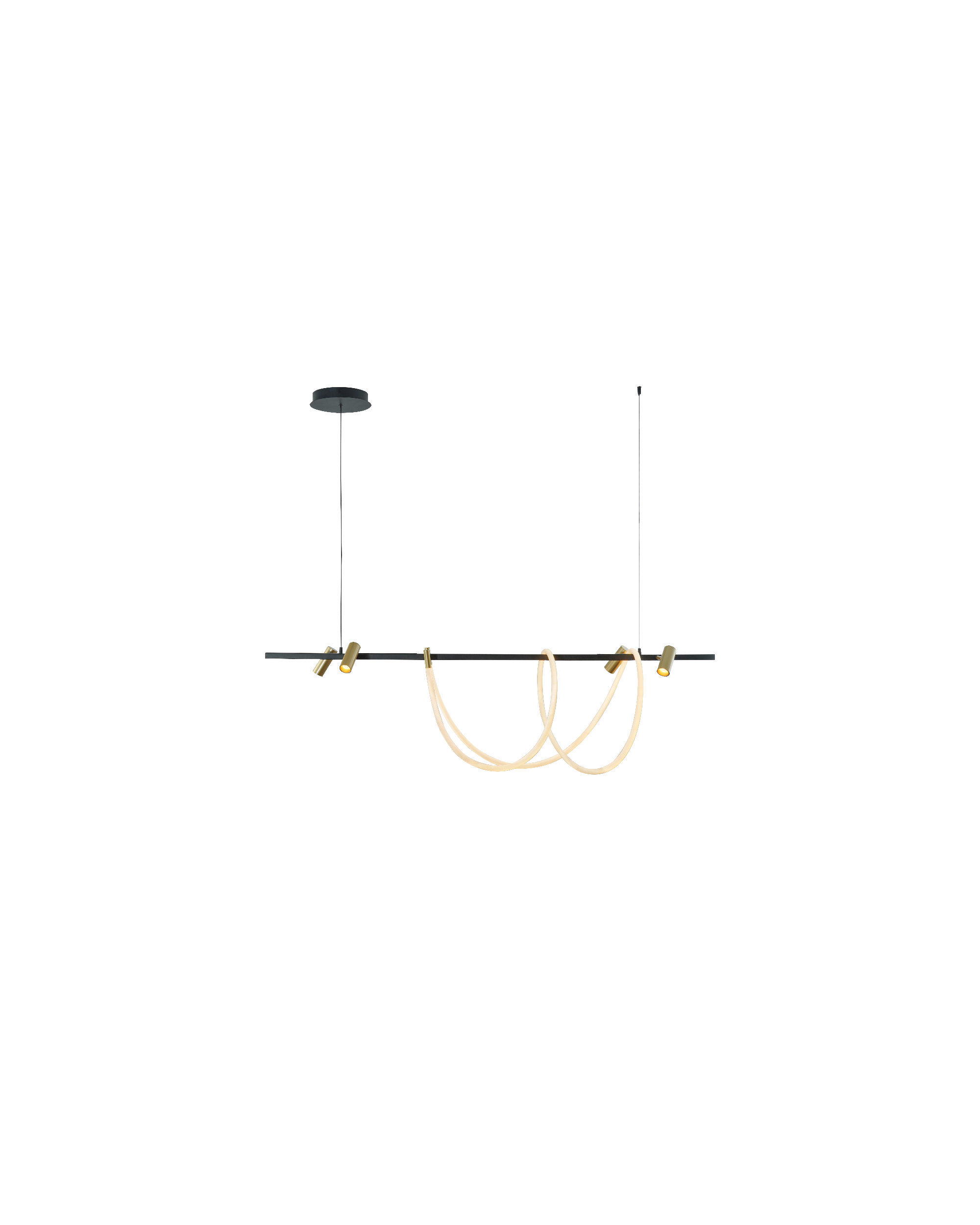 Moda Nero/Oro 60W Lampadario LED a Soffitto - Nero/Oro - Prodotto