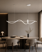 Onda 4 Bianco/Nero 32W Lampadario LED a Soffitto - Bianco - Ambiente