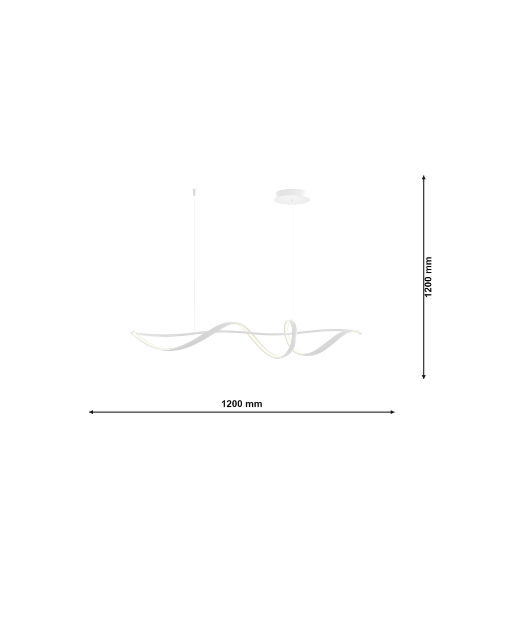 Onda 4 Bianco/Nero 32W Lampadario LED a Soffitto - Dimensioni