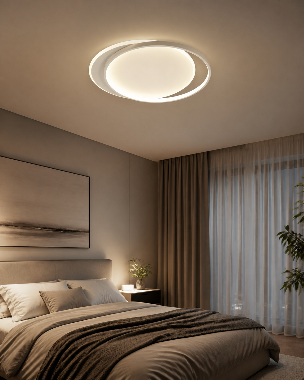 Orbita M Bianco 50W Lampadario LED a Soffitto - Bianco - Ambiente
