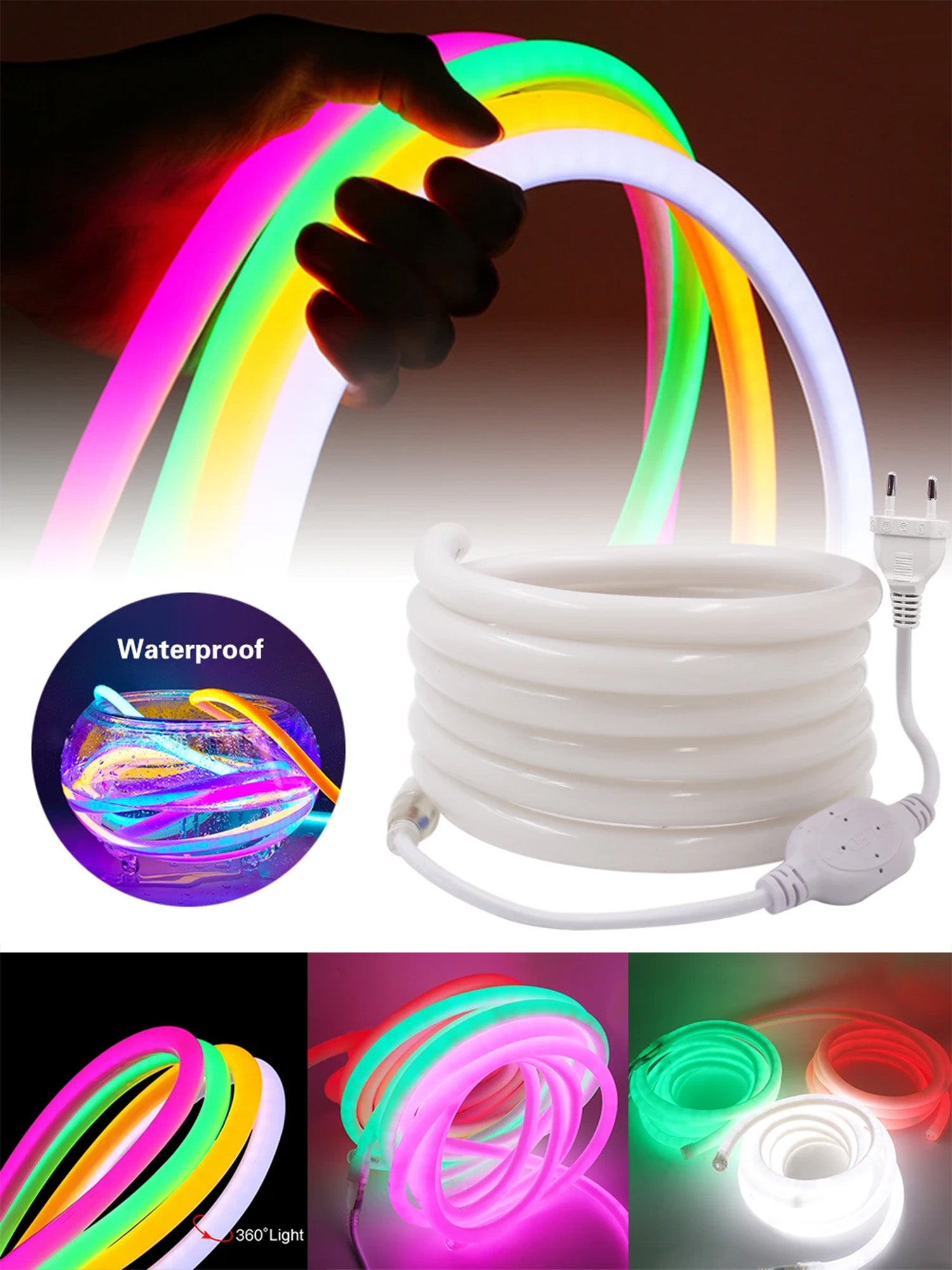 Striscia LED Tubo Neon Flex 220V 144LED/m IP67 su Misura 8€/metro Immagine secondaria del prodotto