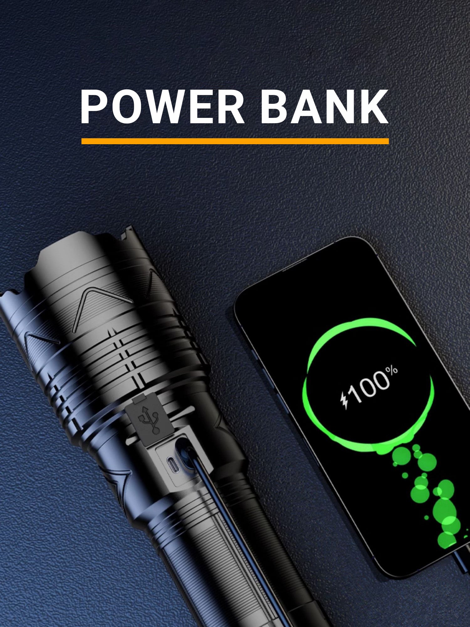 Torcia LED Potente Professionale 10000 Lumen Zoomable Usb ricaricabile Immagine secondaria del prodotto