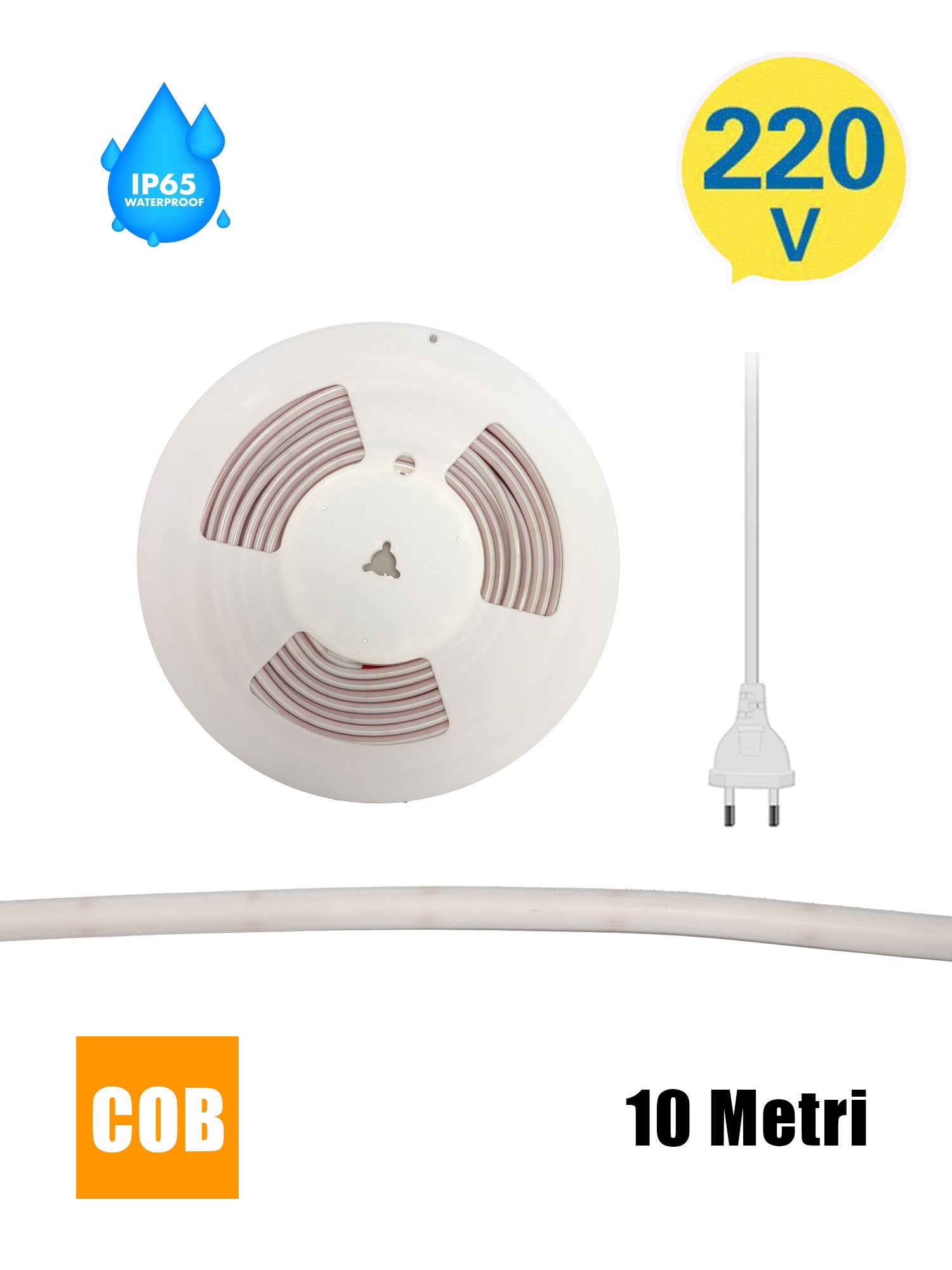 10 Metri Striscia LED COB 220V 2025 288LED/m IP65