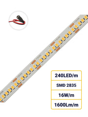 24V Striscia LED 2835 240L 16W/m 1600lm/w Larghezza 10mm 5mt