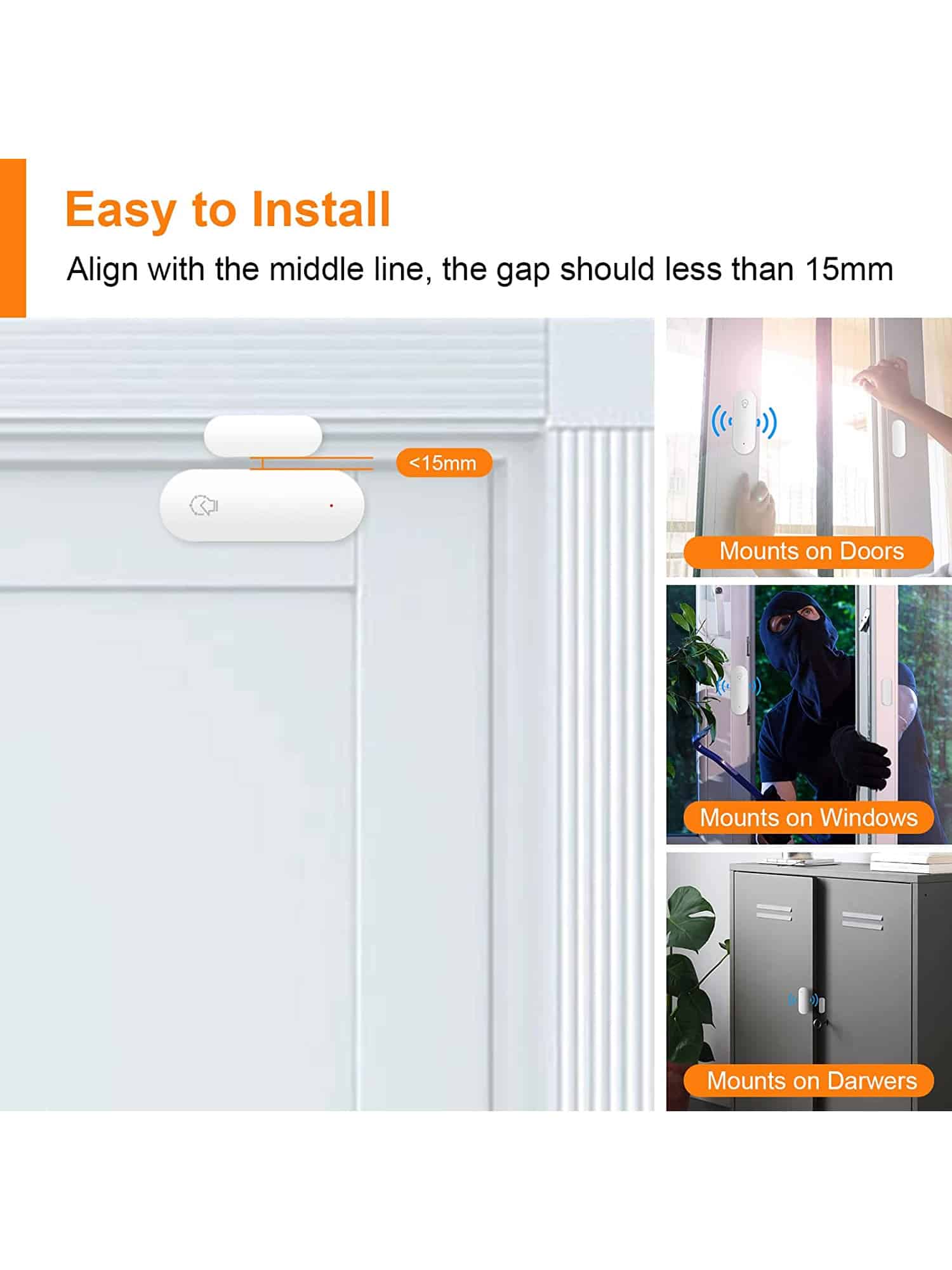 Sensore Porta Finestra Senza Fili Smart WiFi DY-MC400A