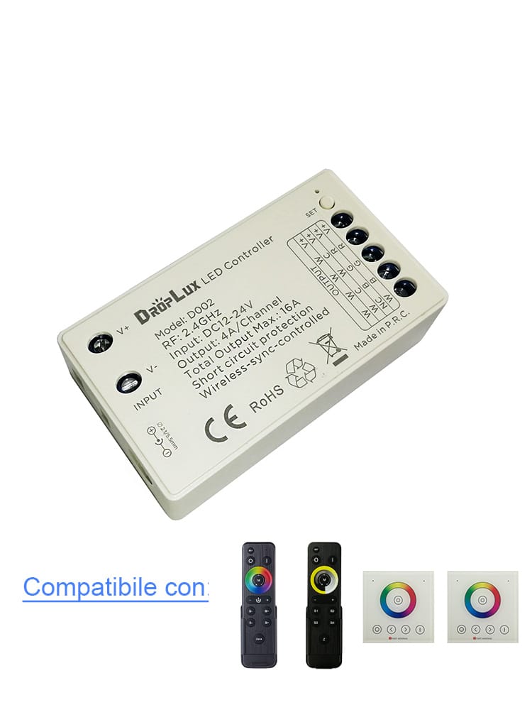 Controller Led 4 in 1 per DIM/CCT/RGB/RGBW Compatibile con Telecomando –  Luminia Led