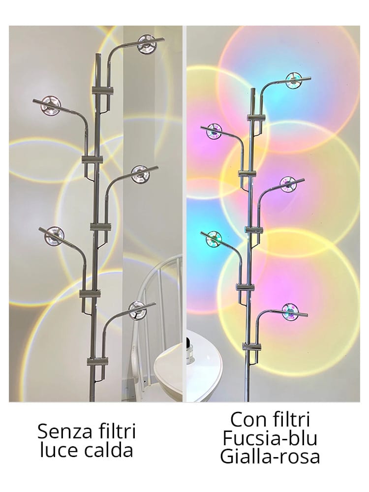 Lampada da Terra Design Tramonto 3 Colori Modalità 180cm Immagine secondaria del prodotto