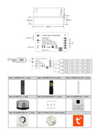 Controller Led WIFI Dimmer Compatibile con Telecomando e App Tuya D011